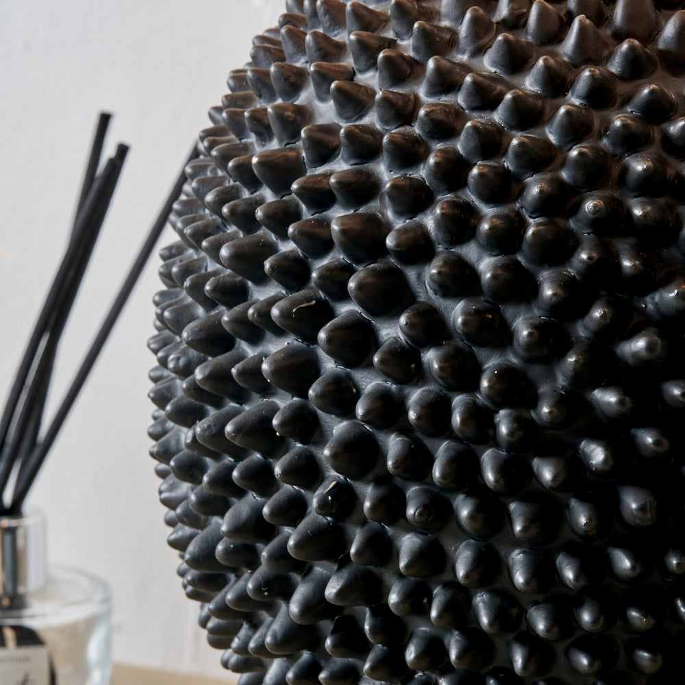 Urchin Black Ceramic Spike Table Lamp Base