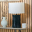 Delia Black Pleated Ceramic Table Lamp Base