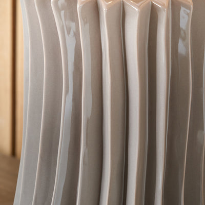 Delia Taupe Pleated Ceramic Table Lamp Base
