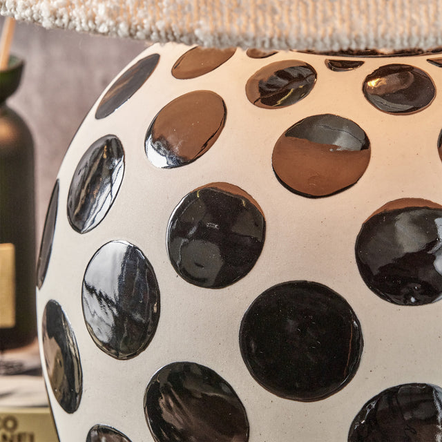 Peyton Black and White Polka Dot Ceramic Table Lamp Base