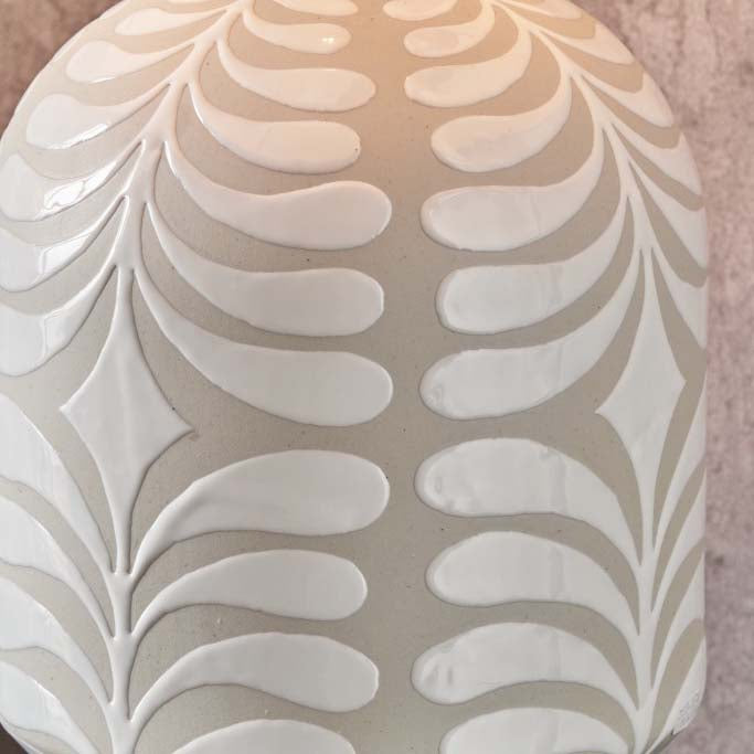 Talia Grey and White Ceramic Table Lamp Base