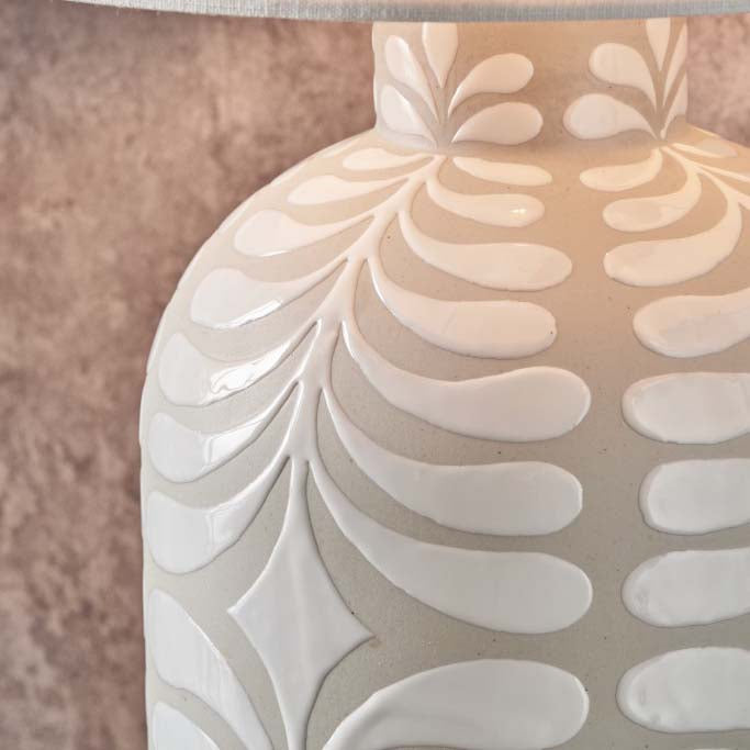 Talia Grey and White Ceramic Table Lamp Base