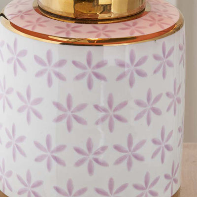 Liza Lilac and Gold Leaf Ceramic Table Lamp Base