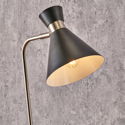 Augustine Black and Brushed Silver Task Table Lamp