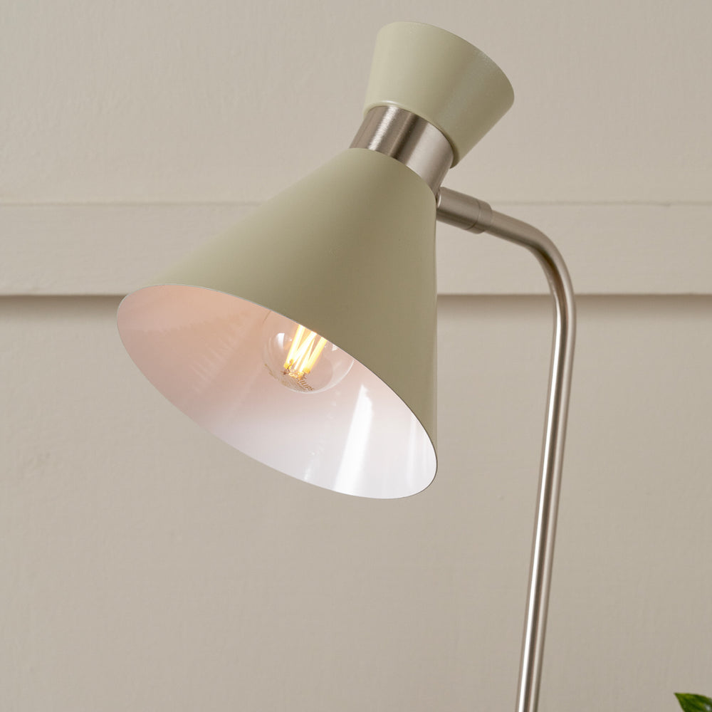 Augustine Sage and Brushed Silver Task Table Lamp