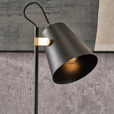 Maya Black and Brushed Brass Task Table Lamp