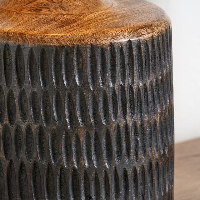 Elijah Antique Black Wash Mango Wood Table Lamp