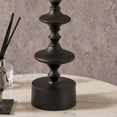Enzo Matt Black Candlestick Table Lamp Base