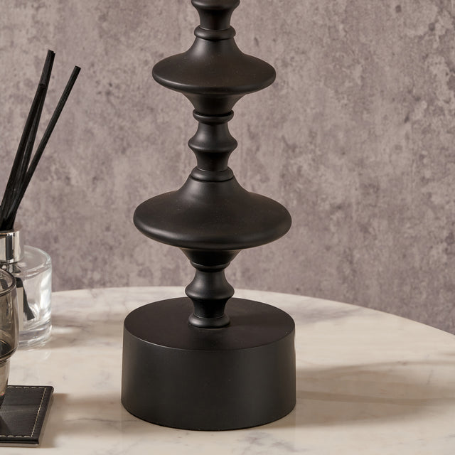 Enzo Matt Black Candlestick Table Lamp Base