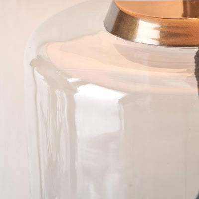 Sylvie Clear Glass and Antique Brass Large Table Lamp Base