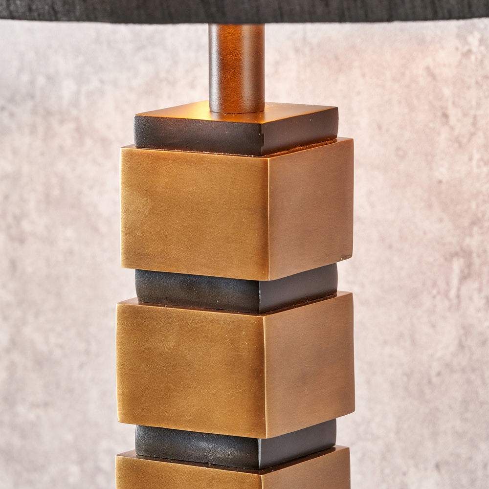 Marcella Antique Brass Cube Design Table Lamp Base