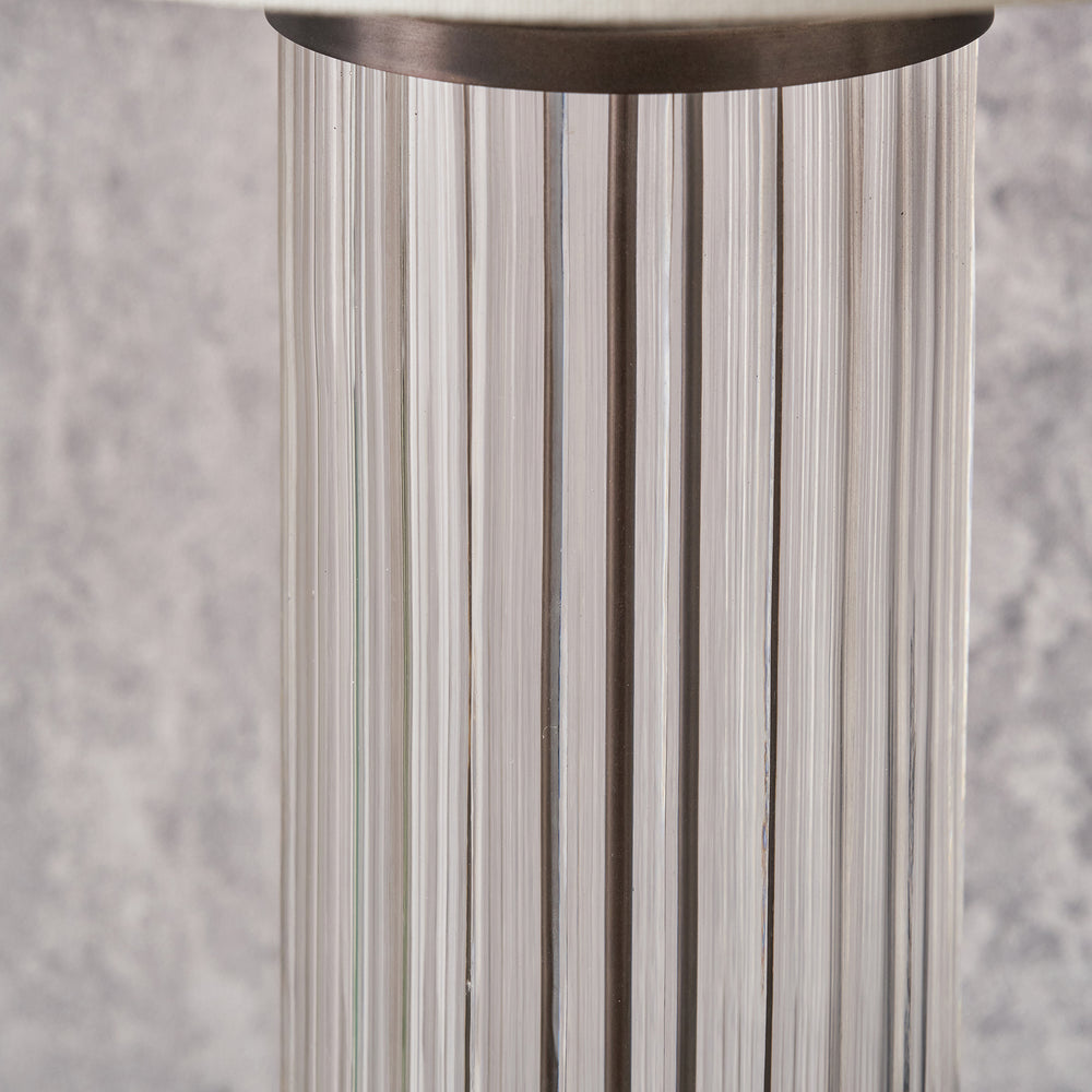 Collette Clear Glass Rod and Antique Bronze Table Lamp Base