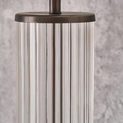 Collette Clear Glass Rod and Antique Bronze Table Lamp Base