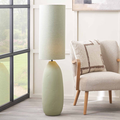 Avery Sage Vintage Textured Ceramic Floor Lamp