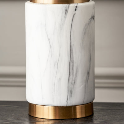 Tate Marble Effect Bedside Table Lamp Set Of 2