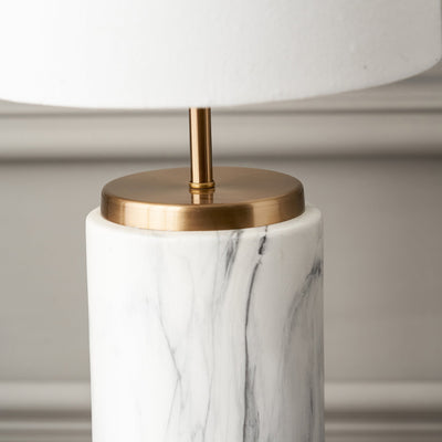 Tate Marble Effect Bedside Table Lamp Set Of 2