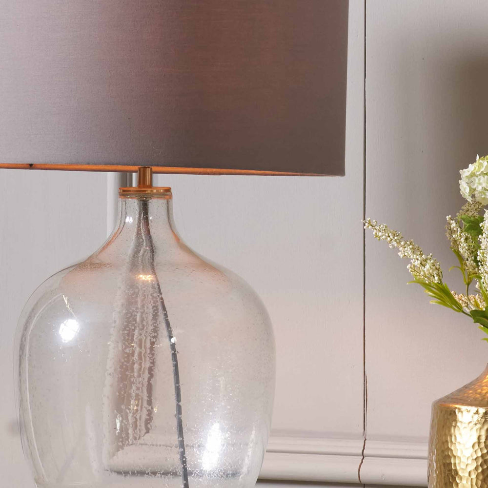 Bute Clear Bubble Glass Table Lamp Base