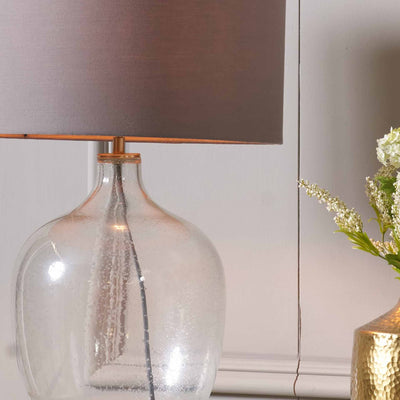 Bute Clear Bubble Glass Table Lamp Base