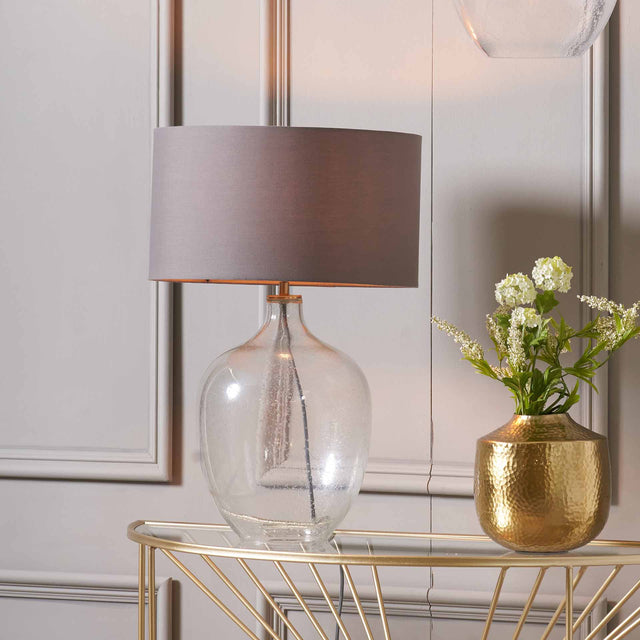 Bute Clear Bubble Glass Table Lamp Base