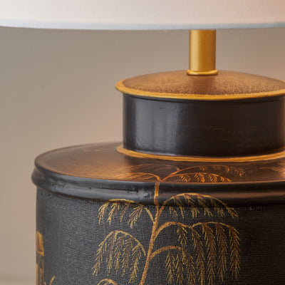 Adara Black Tea Caddy Table Lamp Base