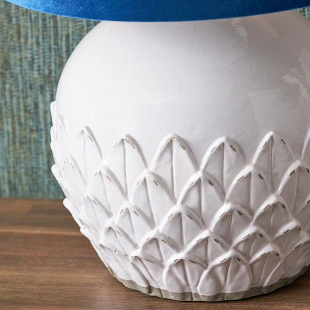 Aspen White Leaf Stoneware Table Lamp Base