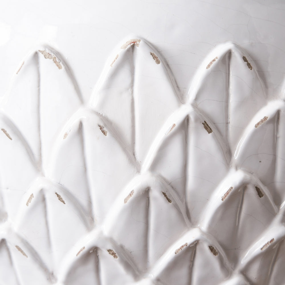 Aspen White Leaf Stoneware Table Lamp Base