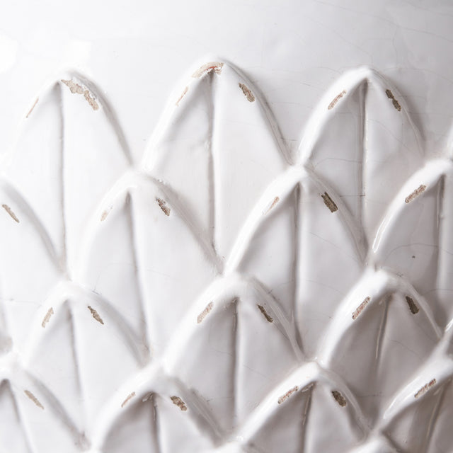Aspen White Leaf Stoneware Table Lamp Base