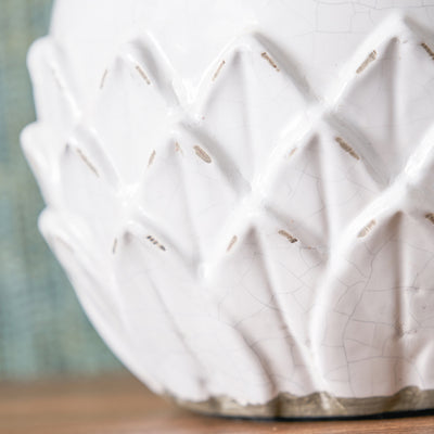 Aspen White Leaf Small Stoneware Table Lamp Base