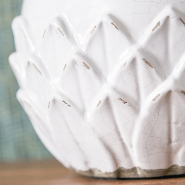 Aspen White Leaf Small Stoneware Table Lamp Base