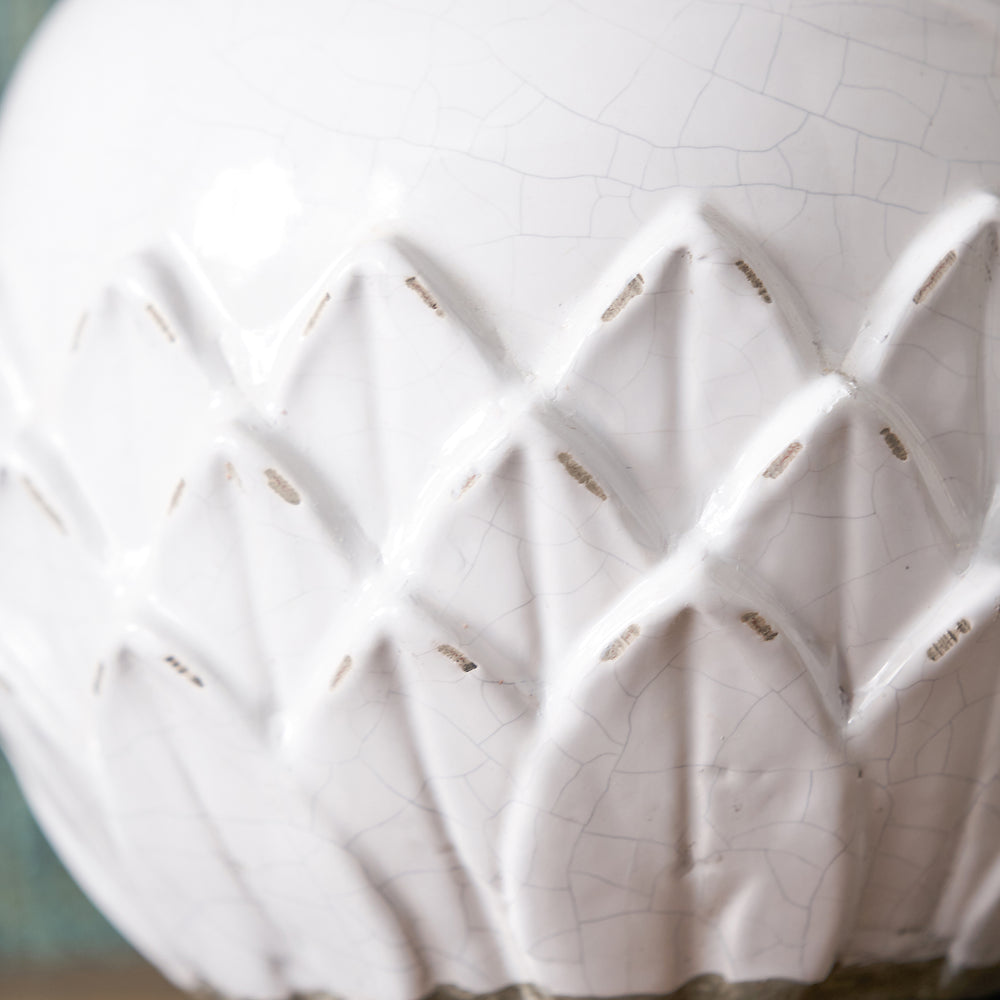 Aspen White Leaf Small Stoneware Table Lamp Base