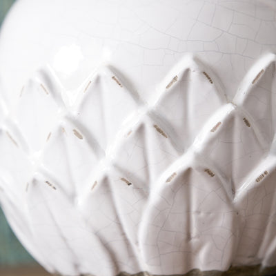 Aspen White Leaf Small Stoneware Table Lamp Base