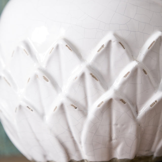 Aspen White Leaf Small Stoneware Table Lamp Base