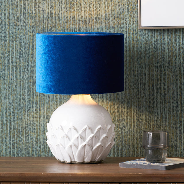Aspen White Leaf Small Stoneware Table Lamp Base