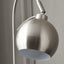 Olivier Brushed Silver Metal and White Marble Task Lamp