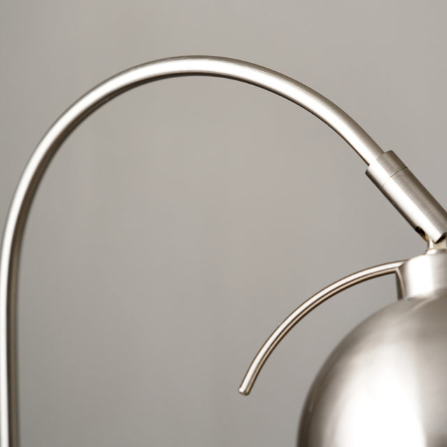 Olivier Brushed Silver Metal and White Marble Task Lamp