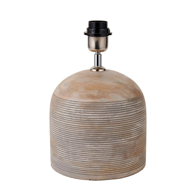 Marbois Grey Engraved Wood Dome Table Lamp Base