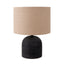 Marbois Black Engraved Wood Dome Table Lamp