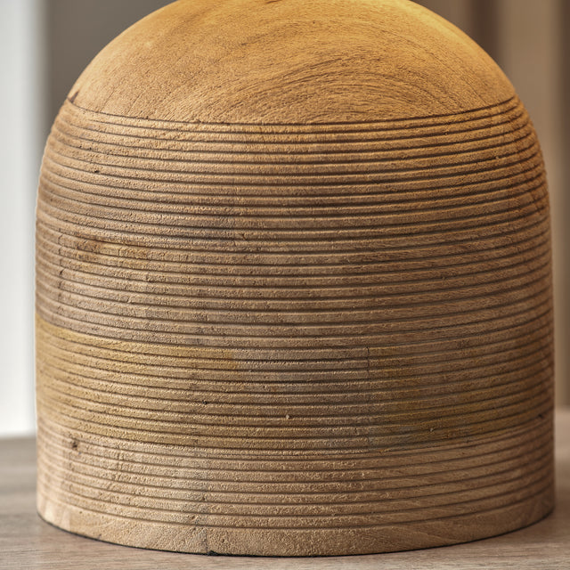Marbois Natural Engraved Wood Dome Table Lamp Base