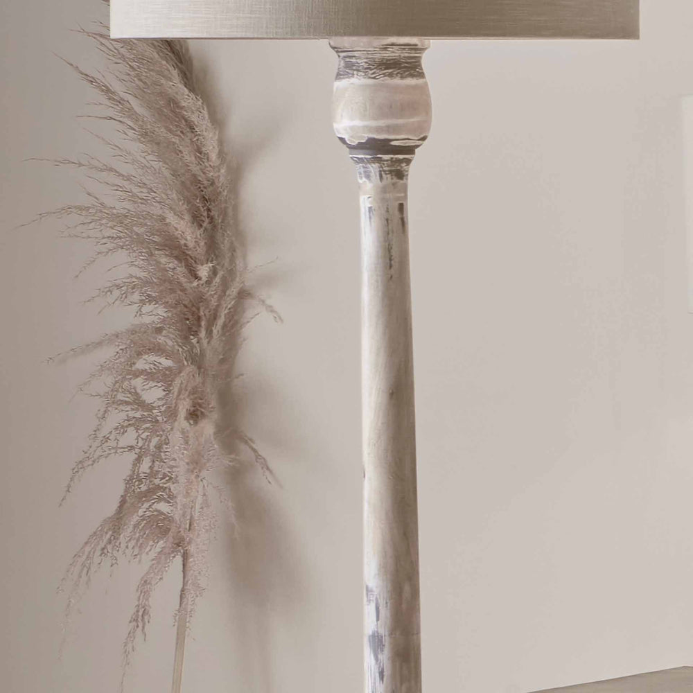 Mantua Grey & White Wash Mango Wood Floor Lamp Base