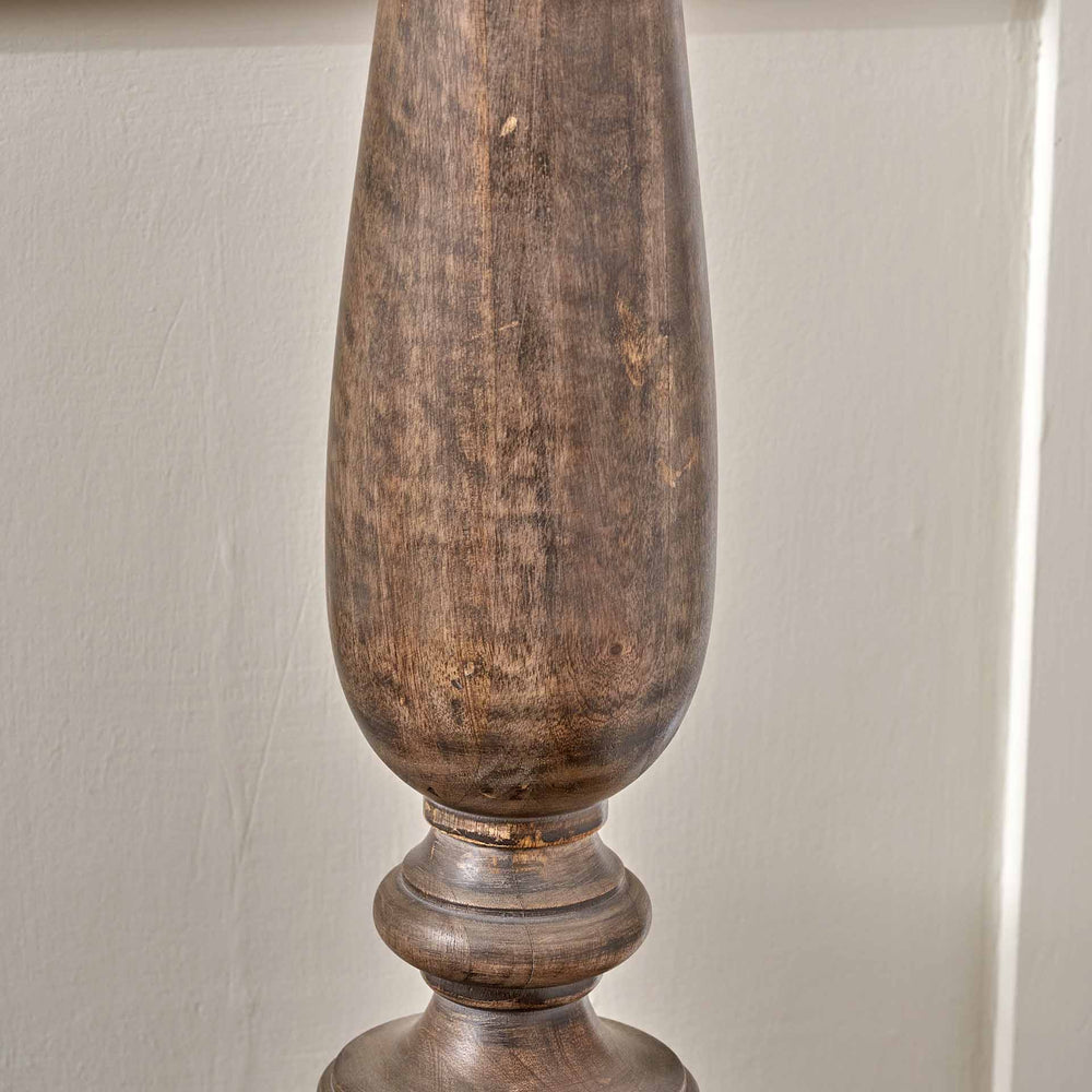 Cora Grey Wash Turned Mango Wood Floor Lamp Base