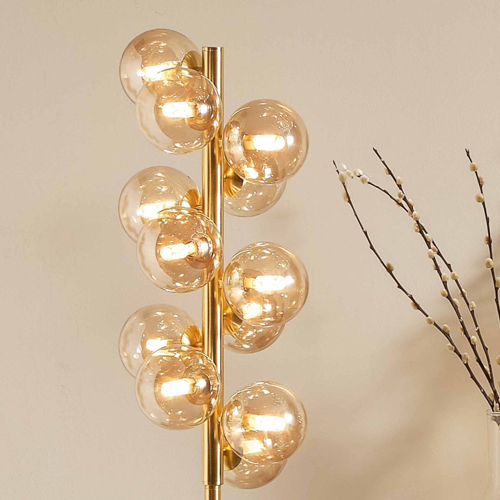 Arbus Lustre Glass Ball & Gold Floor Lamp