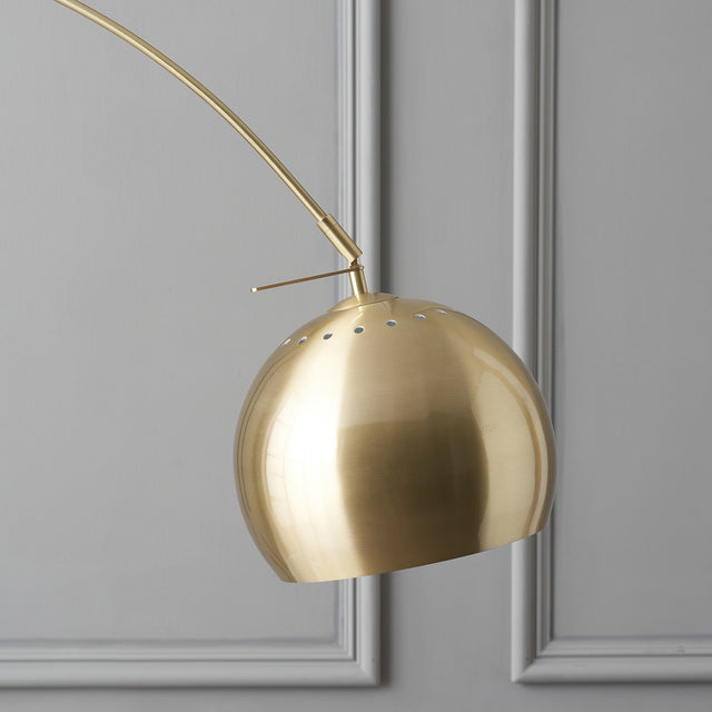 Olivier Brushed Brass Metal and White Marble Floor Lamp