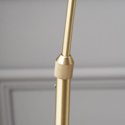 Olivier Brushed Brass Metal and White Marble Floor Lamp