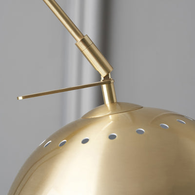 Olivier Brushed Brass Metal and White Marble Floor Lamp