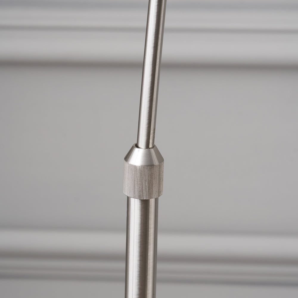 Olivier Brushed Silver Metal and White Marble Floor Lamp