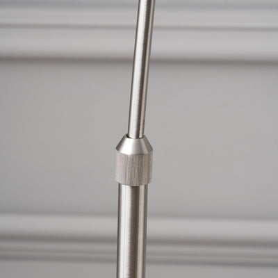 Olivier Brushed Silver Metal and White Marble Floor Lamp