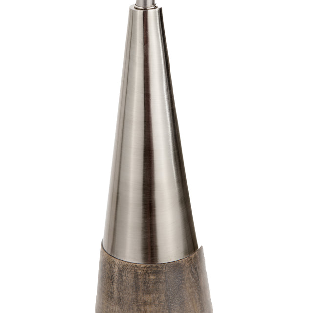 Zila Brushed Silver and Grey Wash Wood Floor Lamp Base