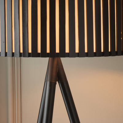 Hemsby Black Wood Tripod Floor Lamp