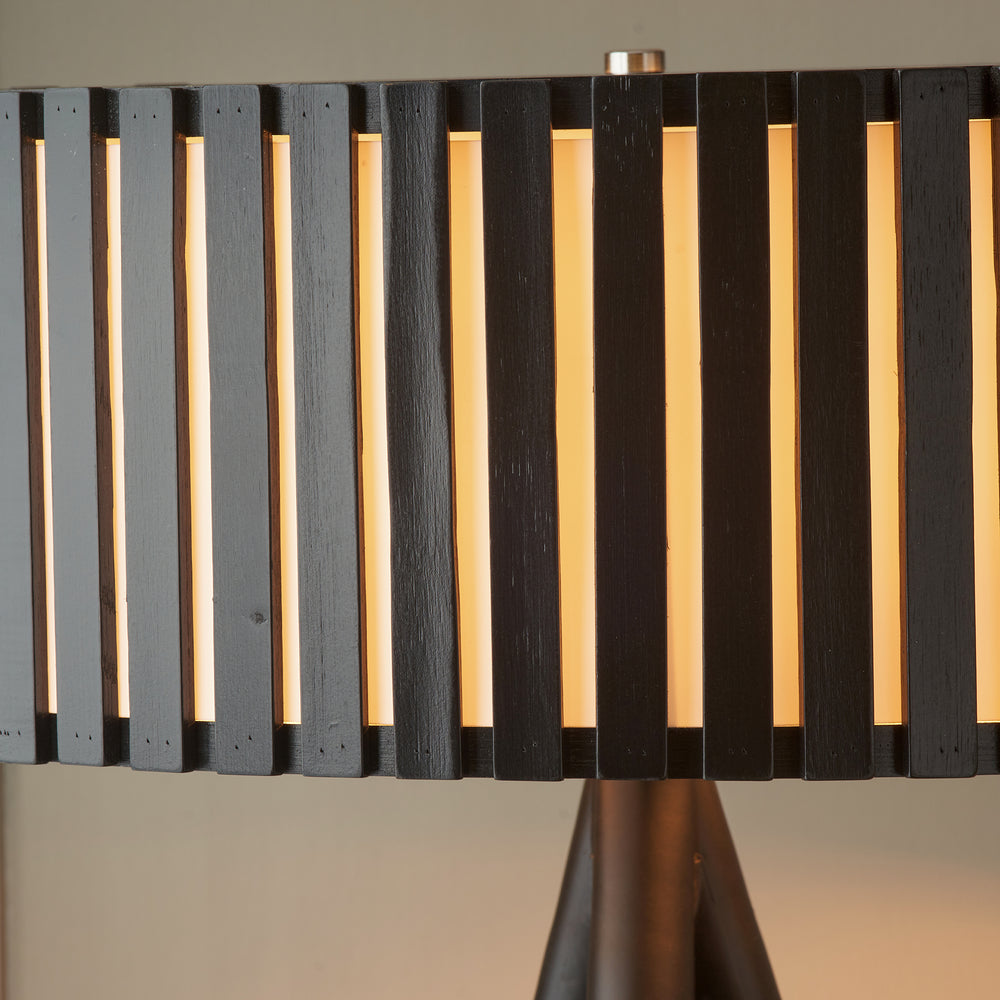 Hemsby Black Wood Tripod Floor Lamp