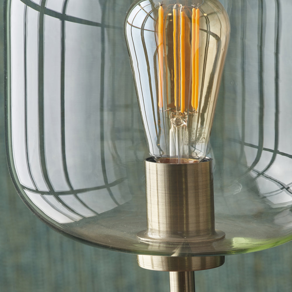 Alarni Black and Glass Floor Lamp